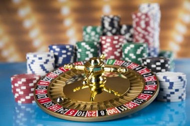Roulette wheel spinning during live broadcast